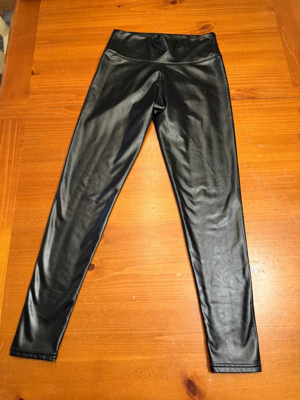 Black Faux Leather High-Waist Leggings